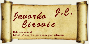 Javorko Ćirović vizit kartica